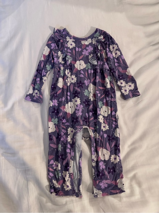 Little Sleepies Other - Little Sleepies Sugar Plum Floral Long Sleeve Ruffle Bib Romper